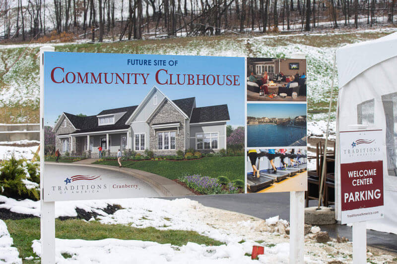 community rendering sign cranberry clubhouse