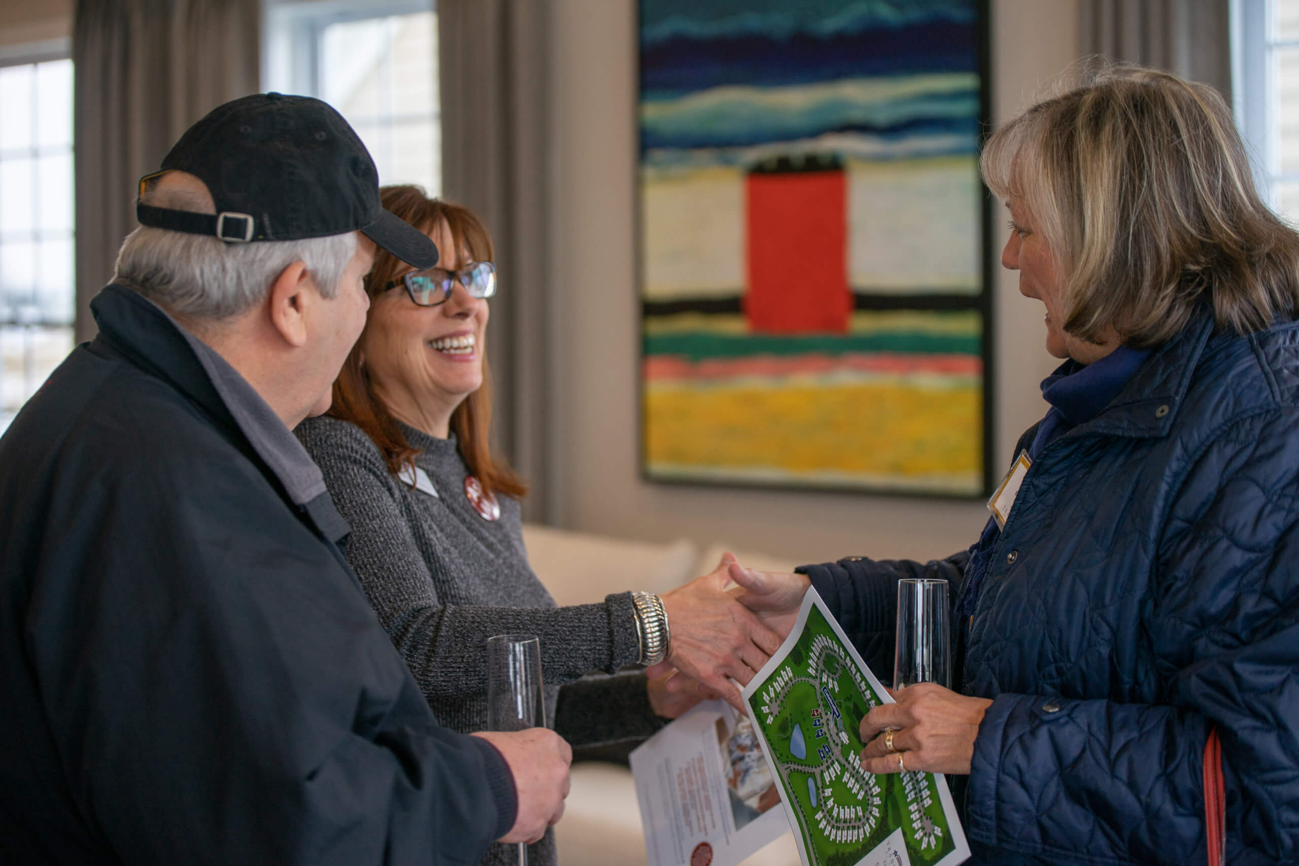 meeting traditions of america residents residents shaking hands
