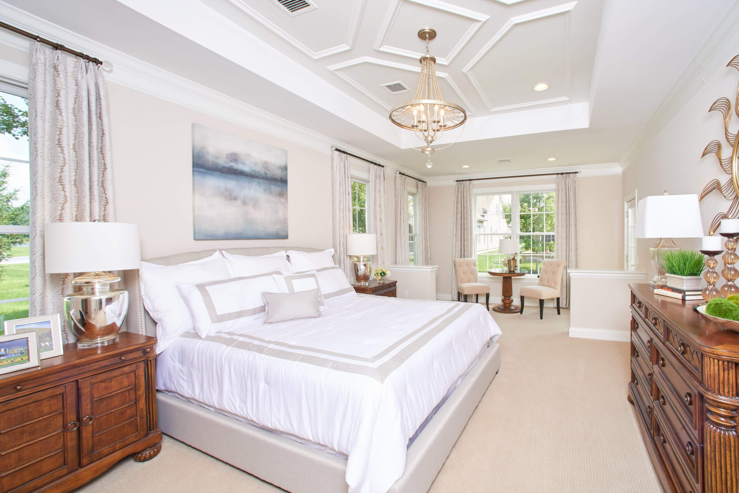 Serene hues of the Washington Model's Master Bedroom