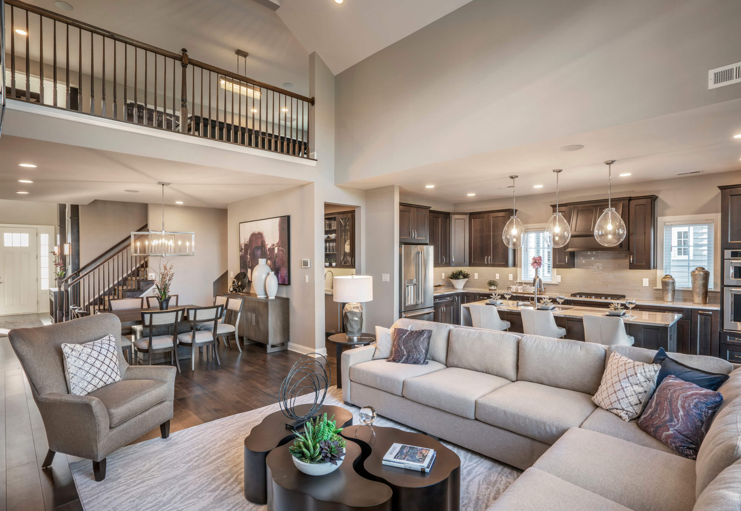 Living room under loft area from Traditions of America