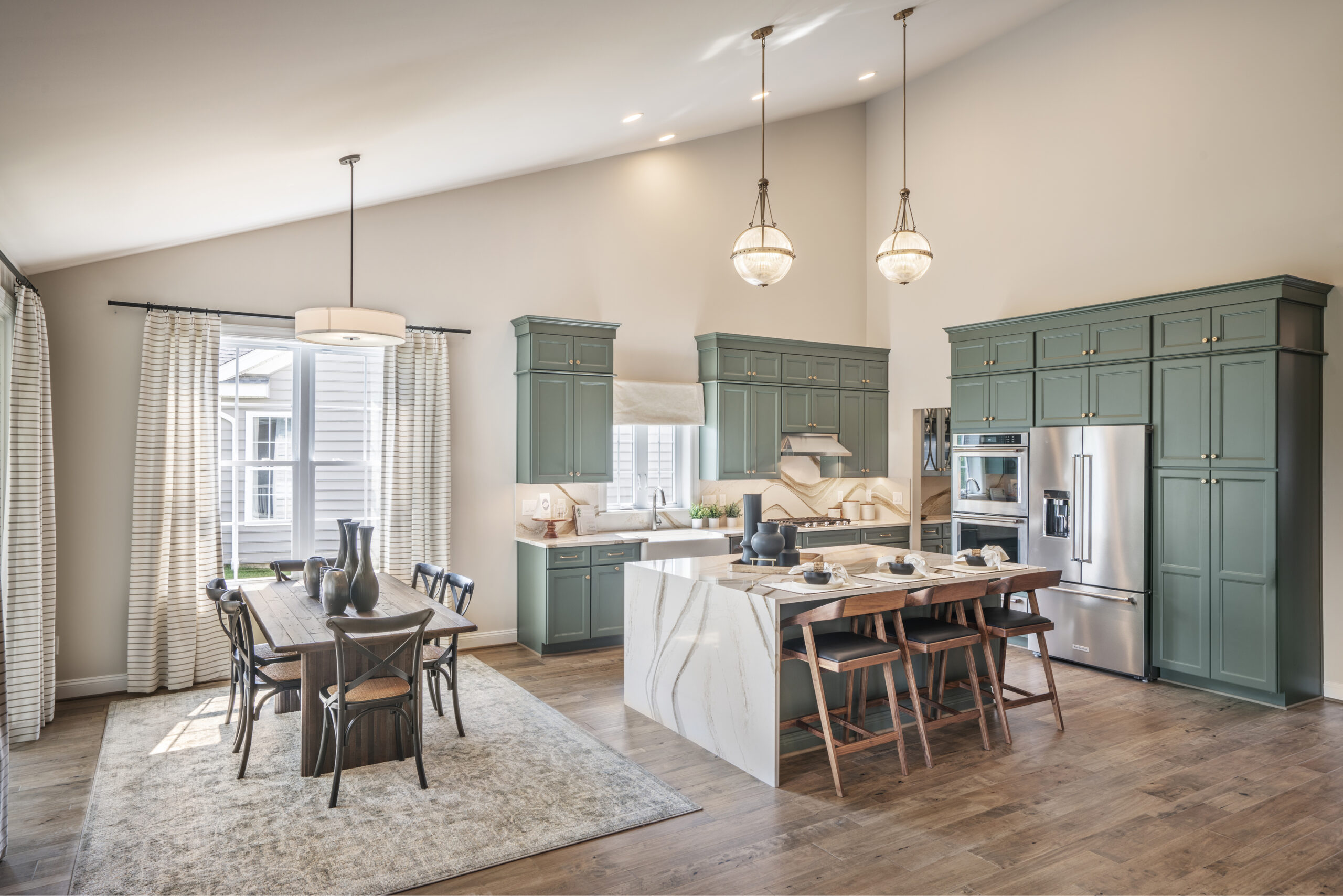 The Hancock Model Kitchen and Dining Area at Traditions of America at Southpointe