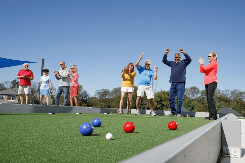 People playing bocci ball from traditions of America