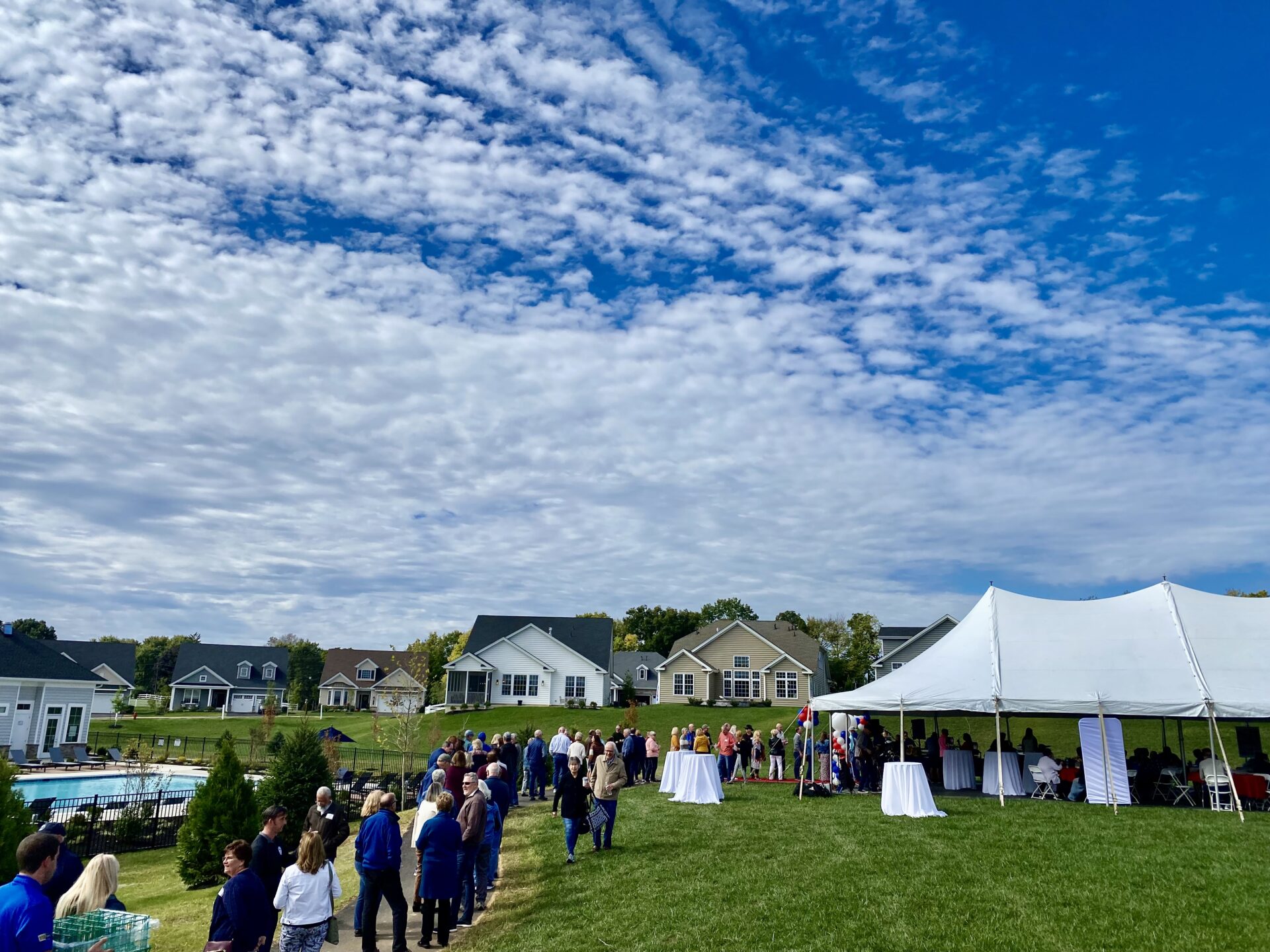 People attending the east petersburg grand opening from Traditions of america