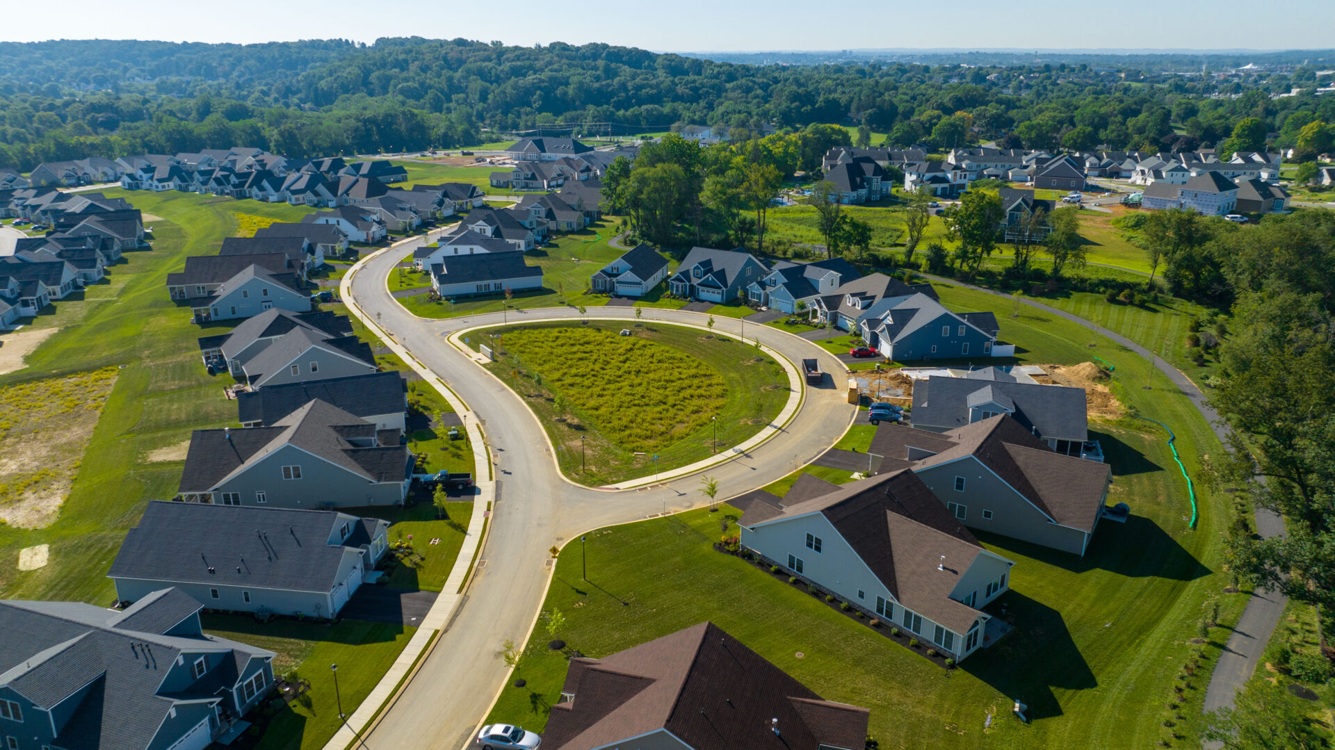 Drone shot of the east Petersburg community from Traditions of America